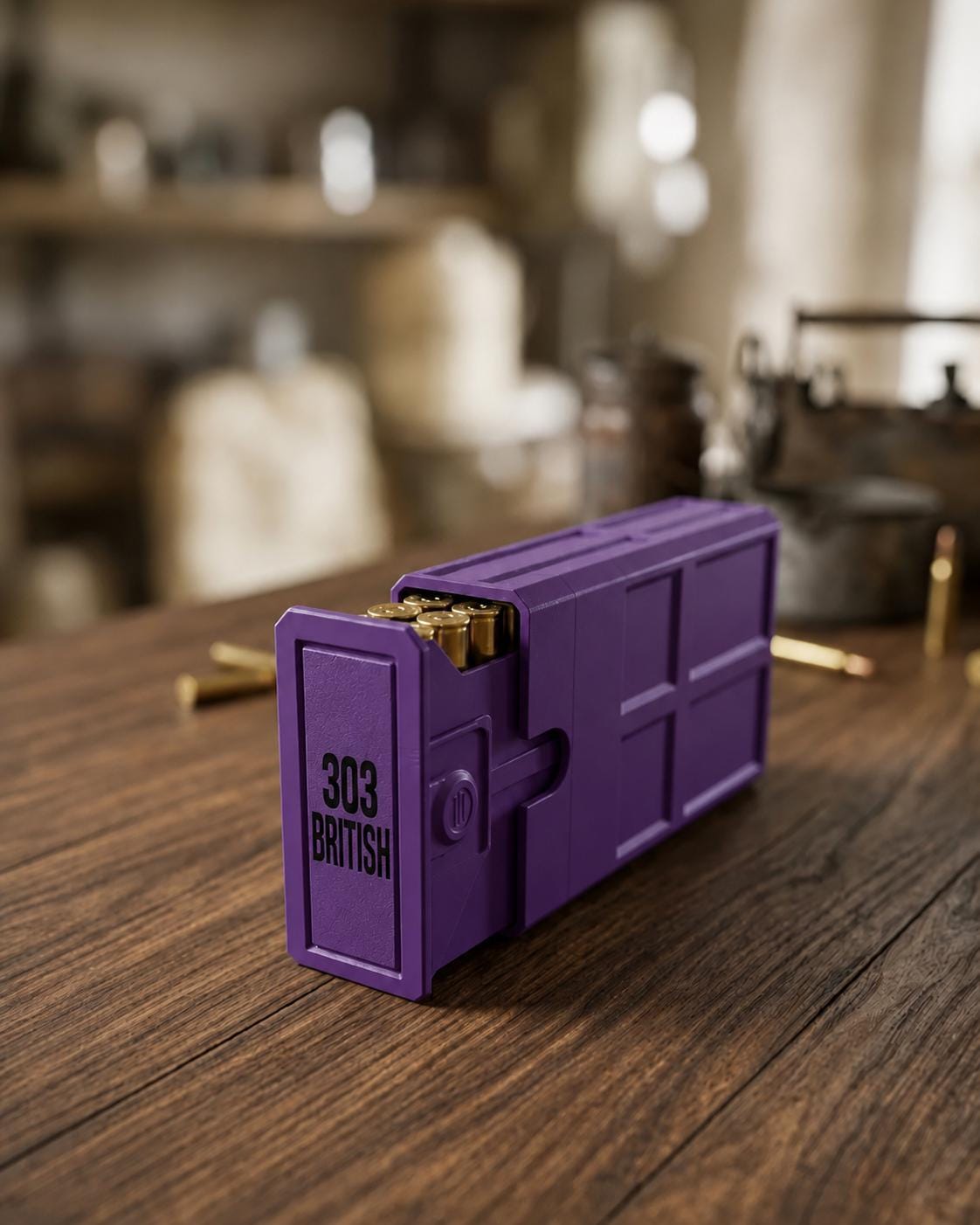 303 British Ammo Box | 20-Round Ammunition Storage Case | Stackable Sliding Cartridge Organizer