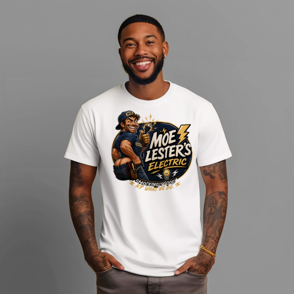 Moe Lester's Electric Company T-Shirt | Funny Electrician Performance Tee