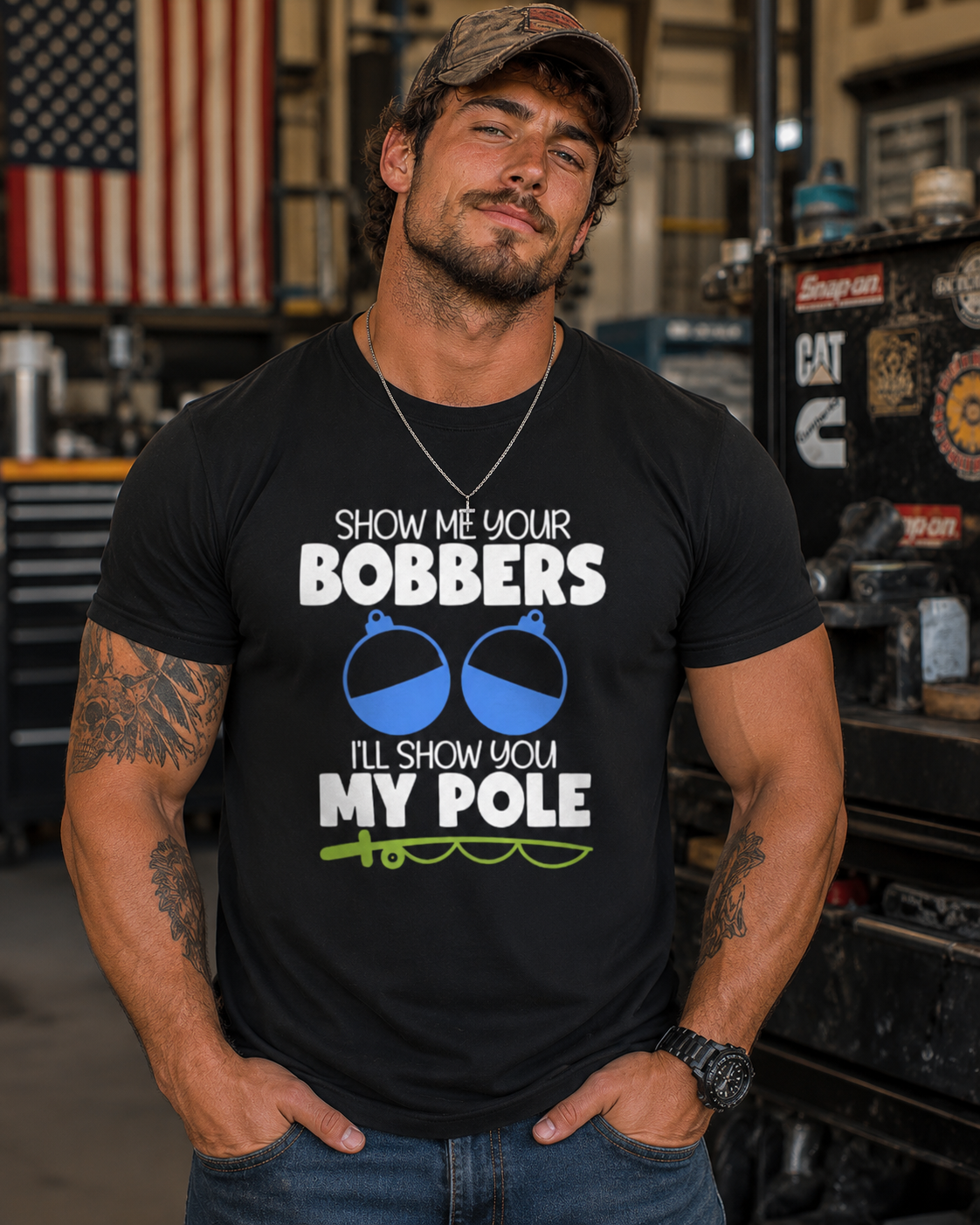 Show Me Your Bobbers Fishing T-Shirt | Funny Fishing Performance Tee