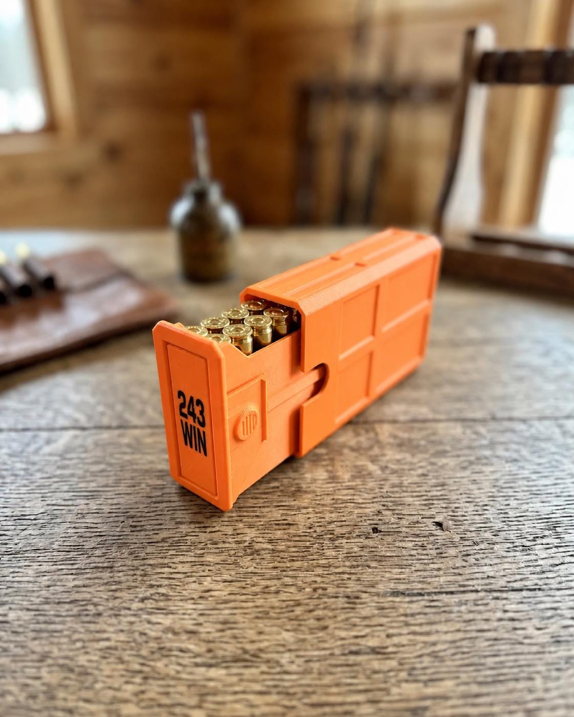 243 Winchester Ammo Box – 20-Round Stackable Sliding Ammunition Storage Case, 3D-Printed Range & Hunting Organizer