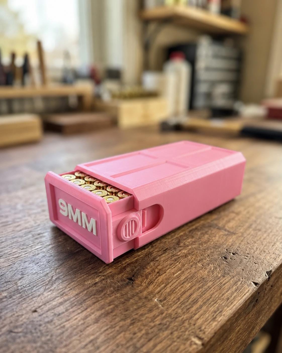 9MM Ammo Storage Box – 50 Round Stackable Case, Dual-Latch Organizer