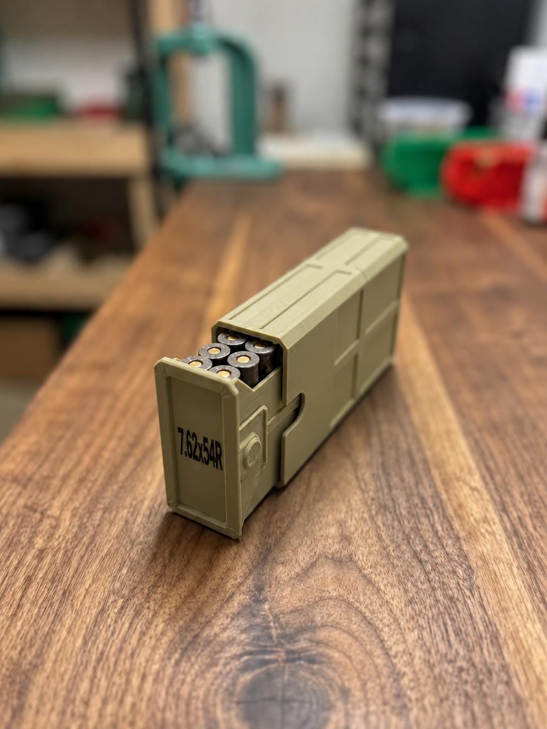 7.62x54R Ammo Storage Box – 20-Round Stackable Sliding Case