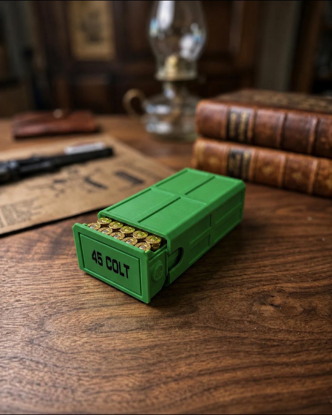 45 Colt Ammo Box – 50 Round Capacity – Stackable Sliding Drawer Ammunition Storage Case