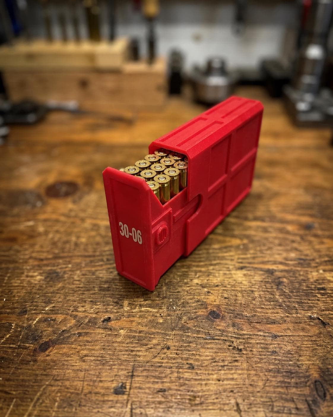 30-06 Springfield Ammo Box, 20 Round Storage Case, Stackable Sliding Organizer