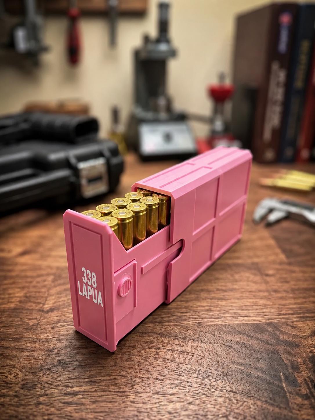 338 Lapua Ammo Box – 20 Round Stackable Storage Case (Made in USA)