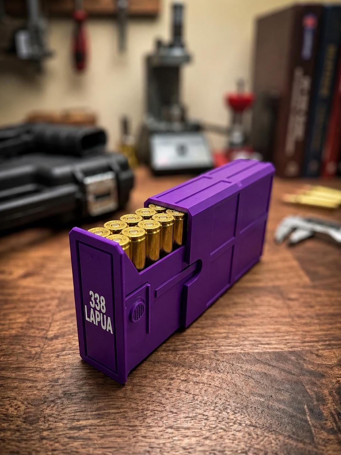338 Lapua Ammo Box – 20 Round Stackable Storage Case (Made in USA)