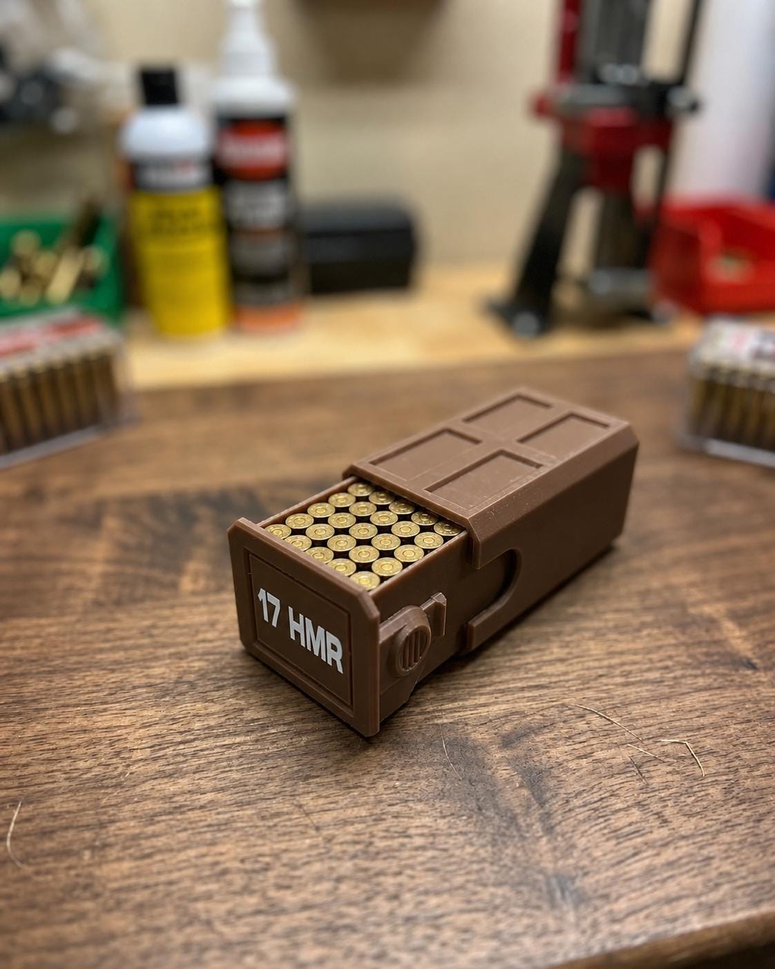 17 HMR Ammo Box – 50 Round Stackable Storage Case with Sliding Drawer