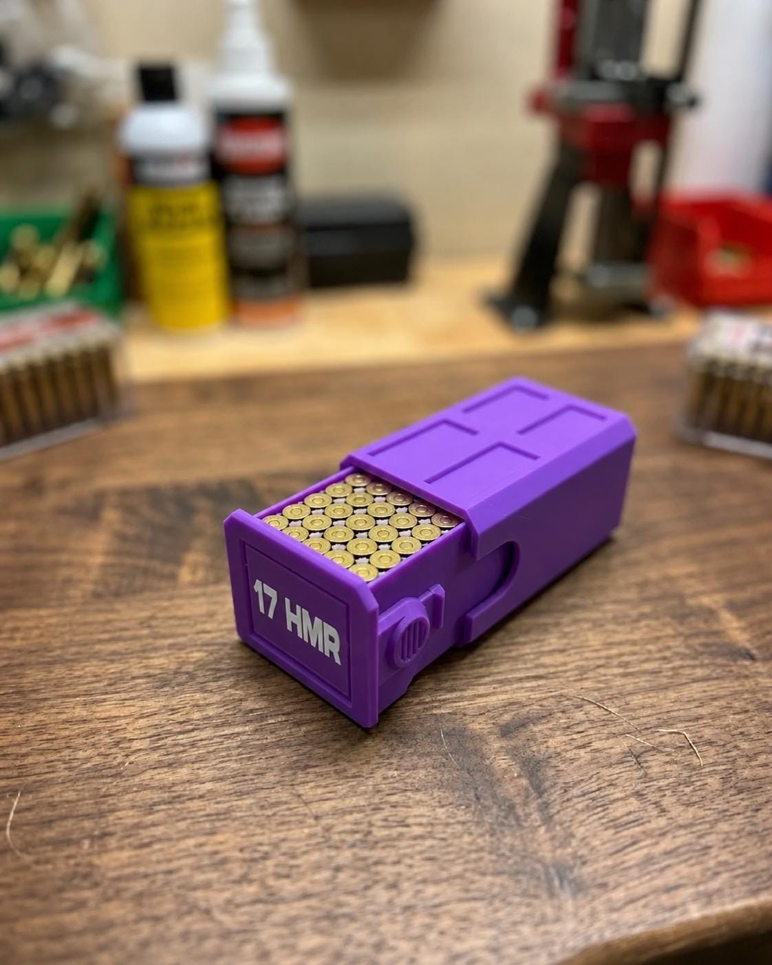 17 HMR Ammo Box – 50 Round Stackable Storage Case with Sliding Drawer
