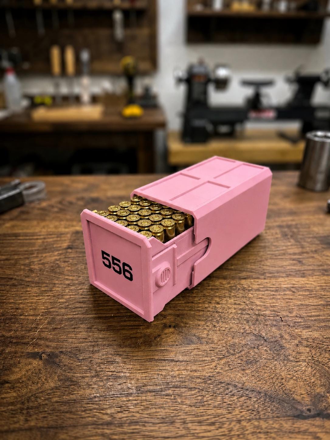 5.56 Ammo Box – 50 Round Stackable Ammunition Storage Case – Sliding Drawer with Dual Latches