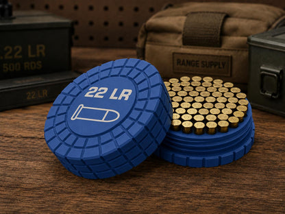 22LR Pocket Ammo Box – 55 Round Capacity – Compact Stackable Sliding Ammunition Storage Case