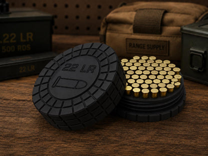 22LR Pocket Ammo Box – 55 Round Capacity – Compact Stackable Sliding Ammunition Storage Case