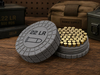 22LR Pocket Ammo Box – 55 Round Capacity – Compact Stackable Sliding Ammunition Storage Case
