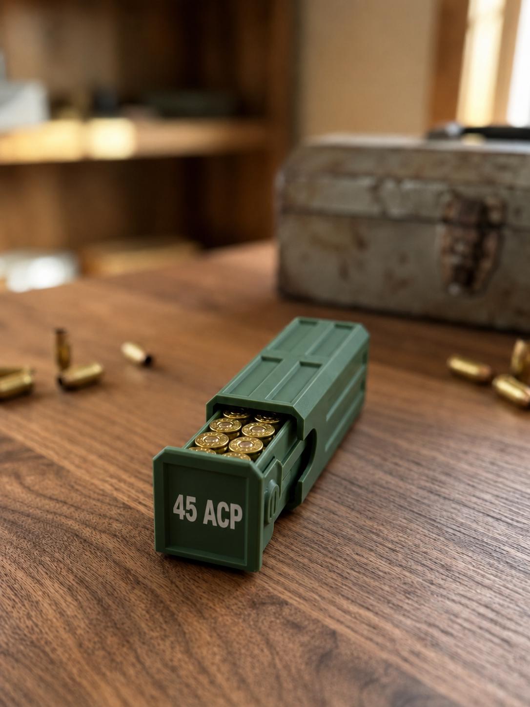 45 ACP Ammo Case – 16 Round Stackable Pocket Storage Box