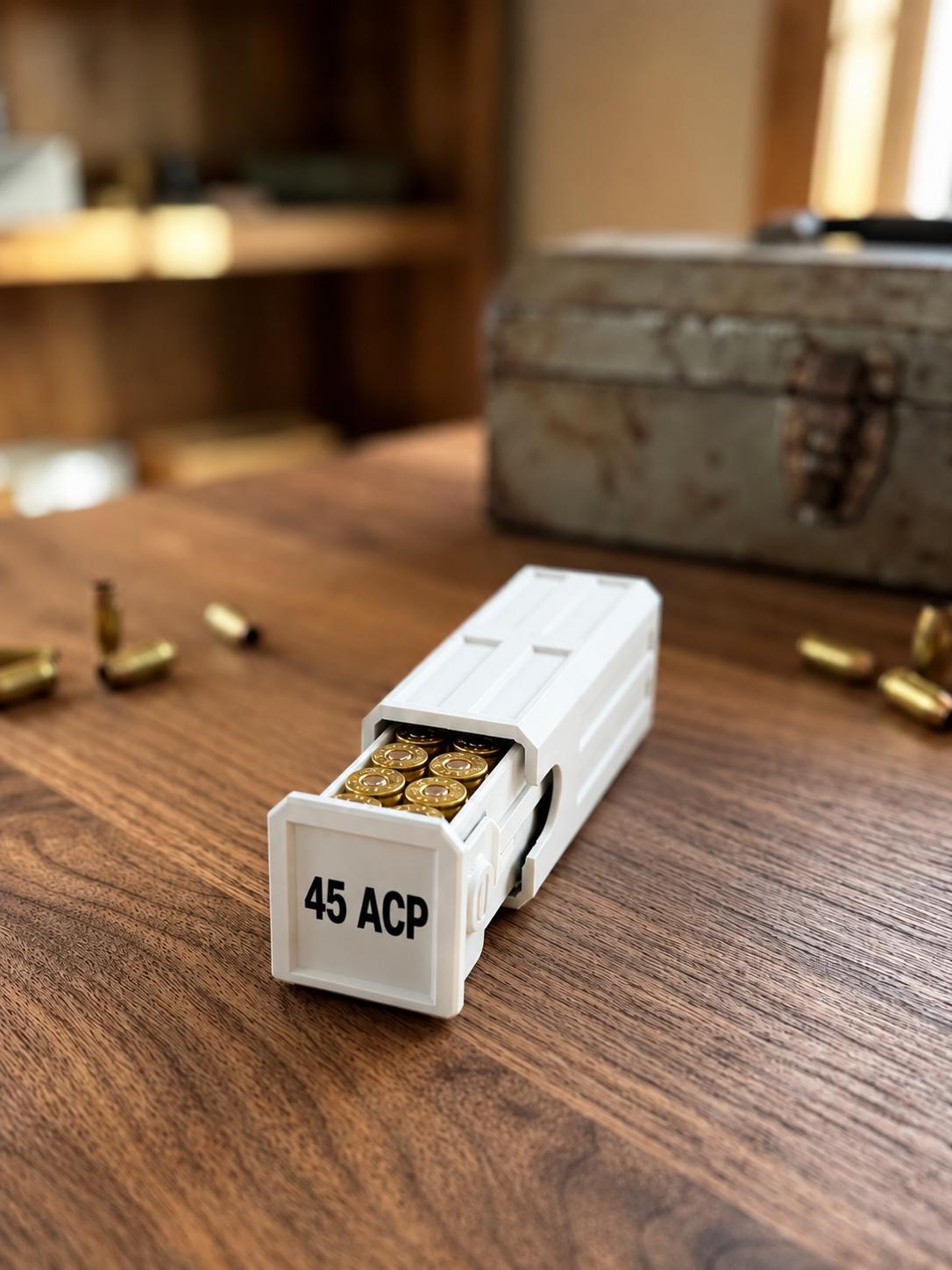 45 ACP Ammo Case – 16 Round Stackable Pocket Storage Box