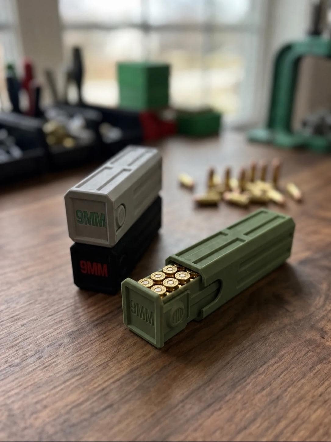 9MM Ammo Pocket Storage Box – 20 Round Stackable Case, Dual-Latch Organizer