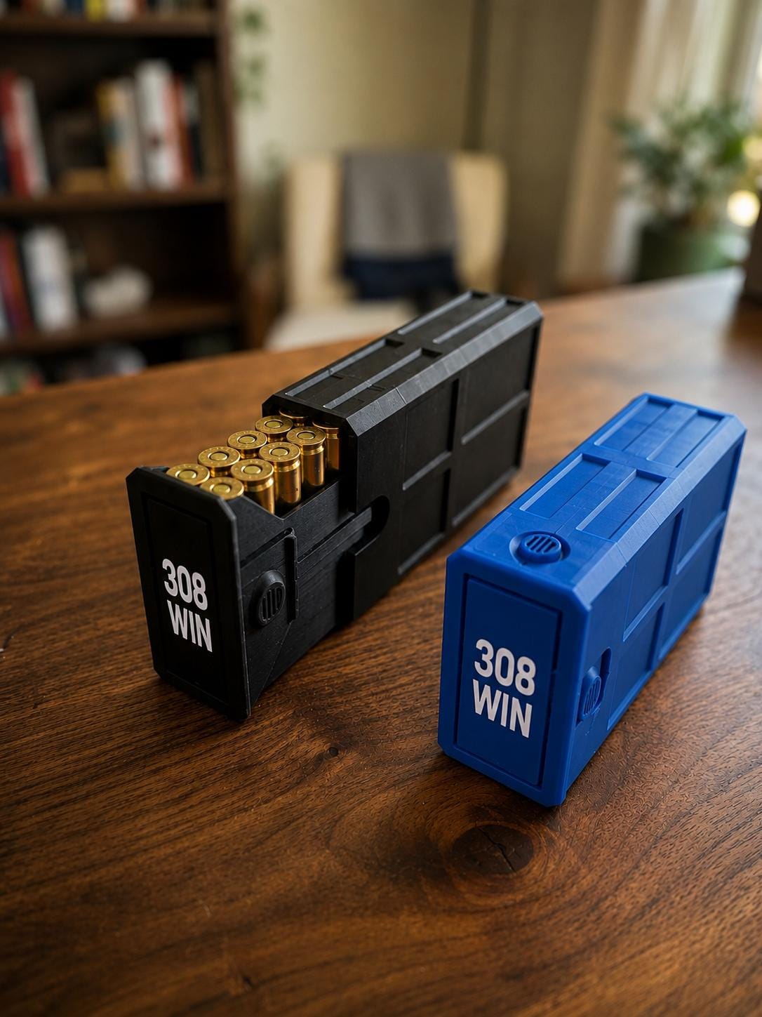308 Winchester Magnum Ammo Box | 20 Round Stackable Storage Case | Dual-Latch Ammo Holder