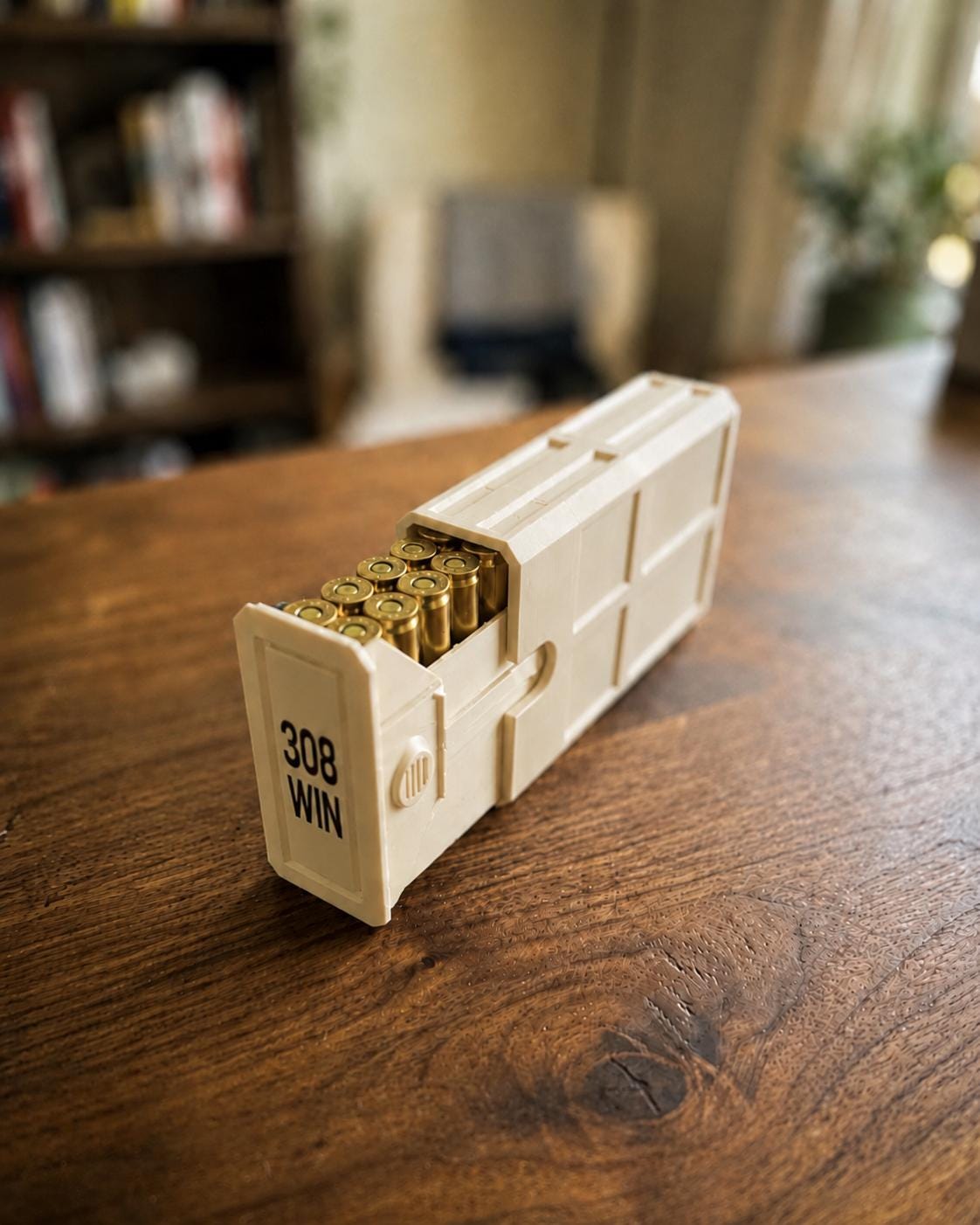 308 Winchester Magnum Ammo Box | 20 Round Stackable Storage Case | Dual-Latch Ammo Holder