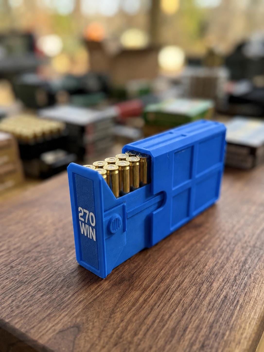 270 Winchester Magnum Ammo Box | 20 Round Stackable Storage Case | Dual-Latch Ammo Holder