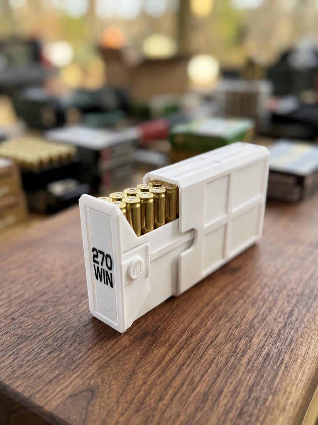 270 Winchester Magnum Ammo Box | 20 Round Stackable Storage Case | Dual-Latch Ammo Holder