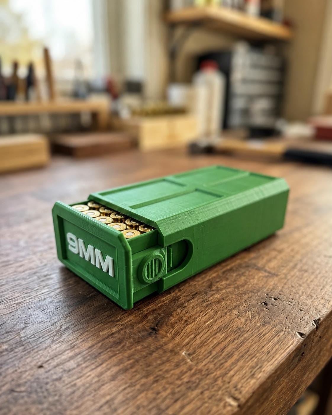 9MM Ammo Storage Box – 50 Round Stackable Case, Dual-Latch Organizer