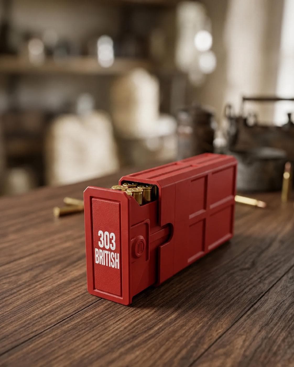 303 British Ammo Box | 20-Round Ammunition Storage Case | Stackable Sliding Cartridge Organizer