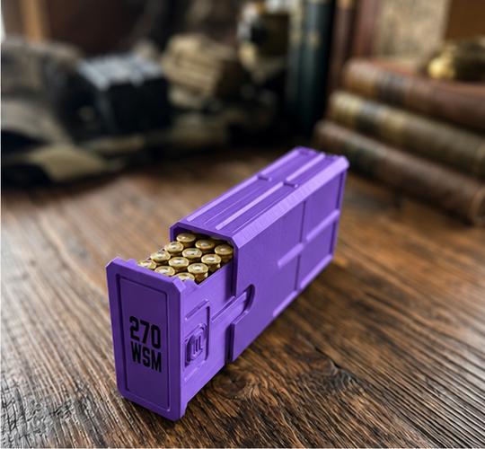 270 WSM Ammo Box – 20 Round Stackable Storage Case, Sliding Drawer, Dual Latches