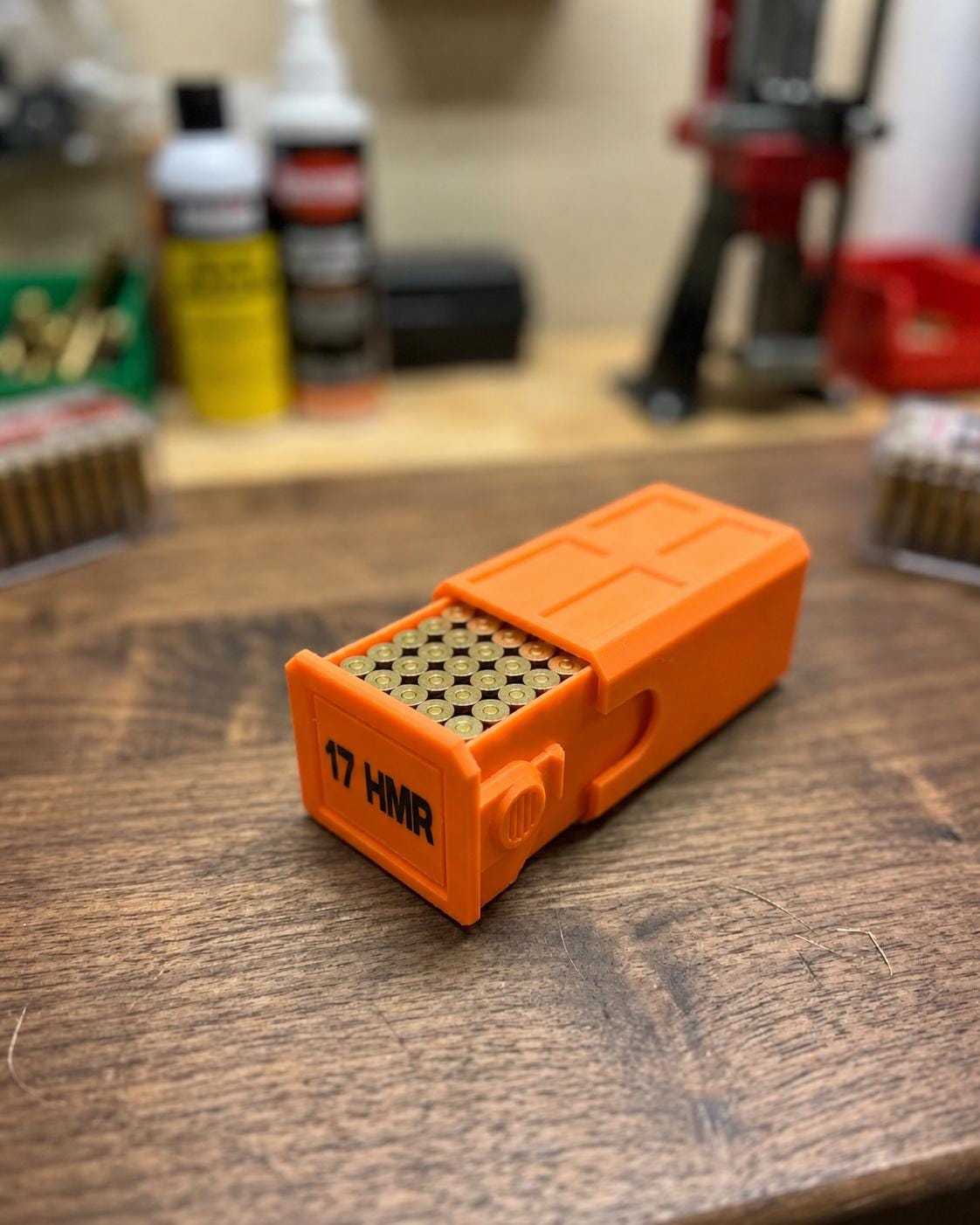 17 HMR Ammo Box – 50 Round Stackable Storage Case with Sliding Drawer