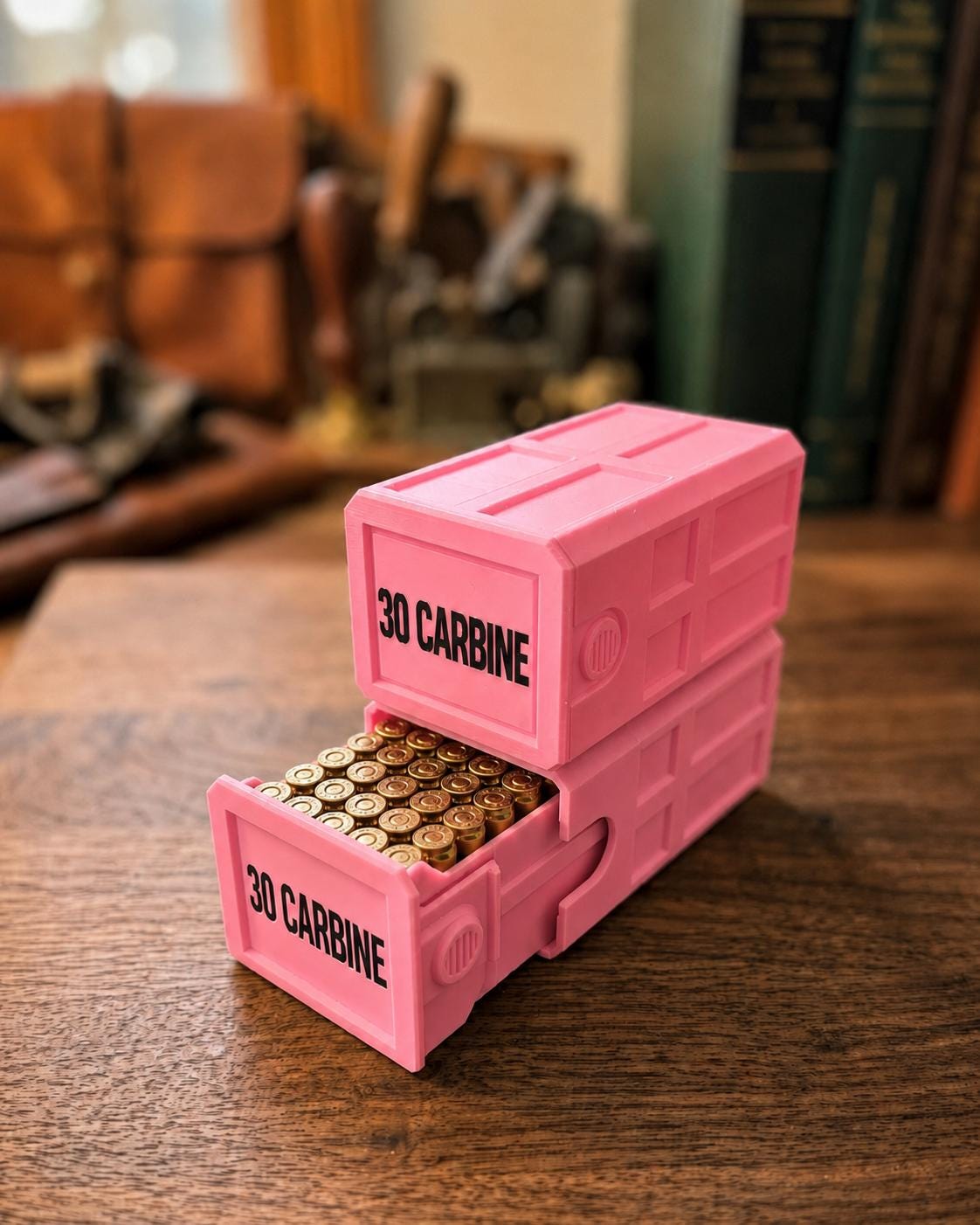 30 Carbine 50 Round Ammo Box – Stackable, Dual Latch, Storage Case, Custom Colors