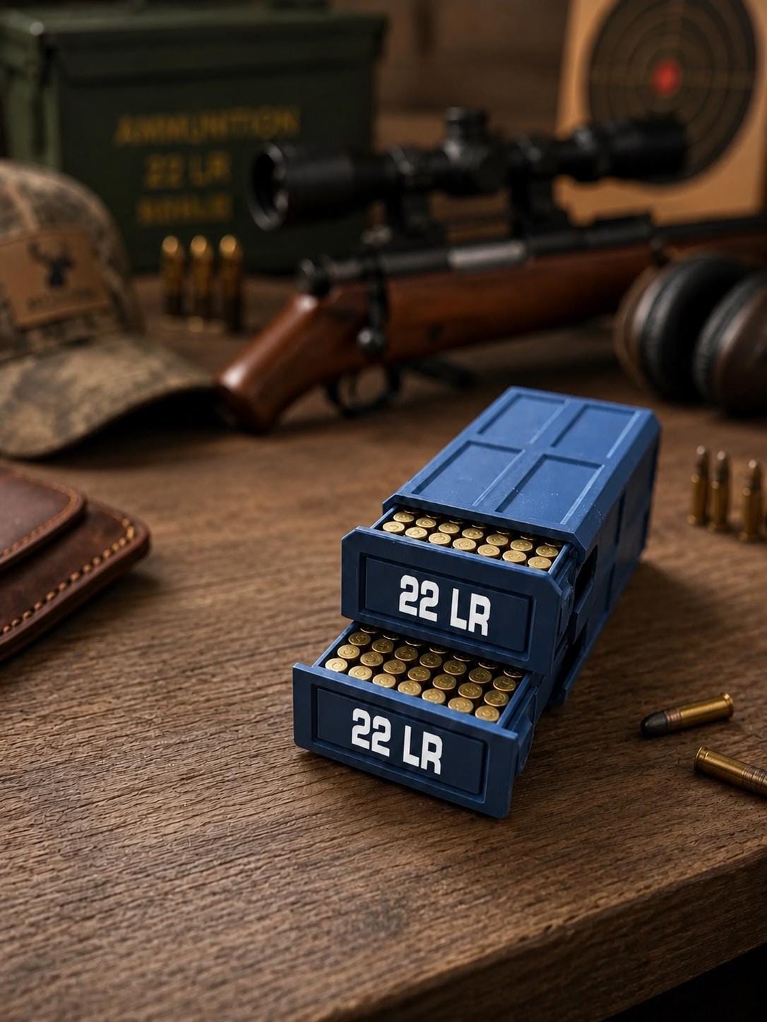22LR Ammo Box – 210 Round Capacity – Stackable Sliding Ammunition Storage Case