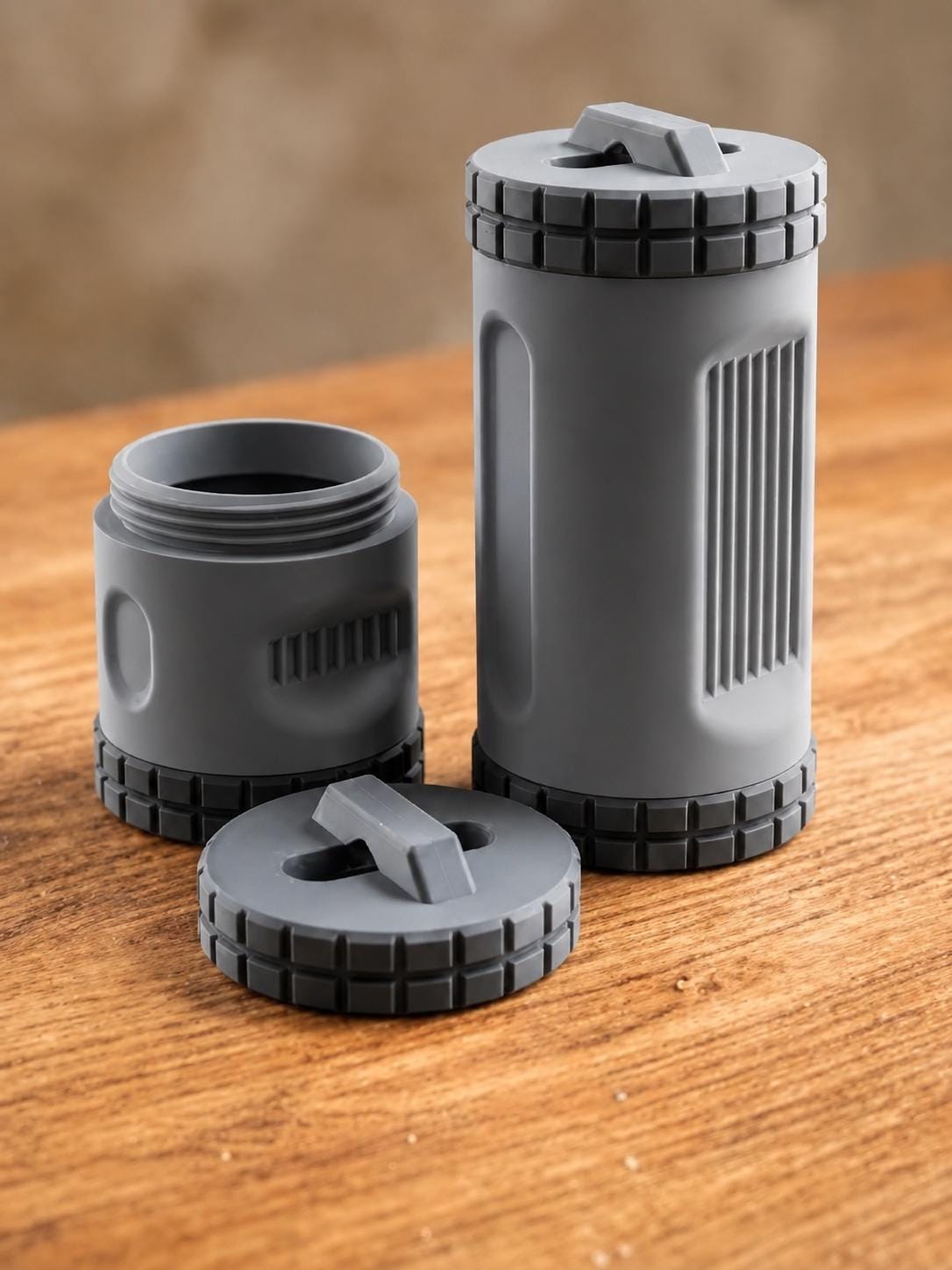 Rugged Storage Container, Tactical Screw Top Utility Capsule, EDC Gear Container with Lanyard Hole. Gift for outdoor hunter dad