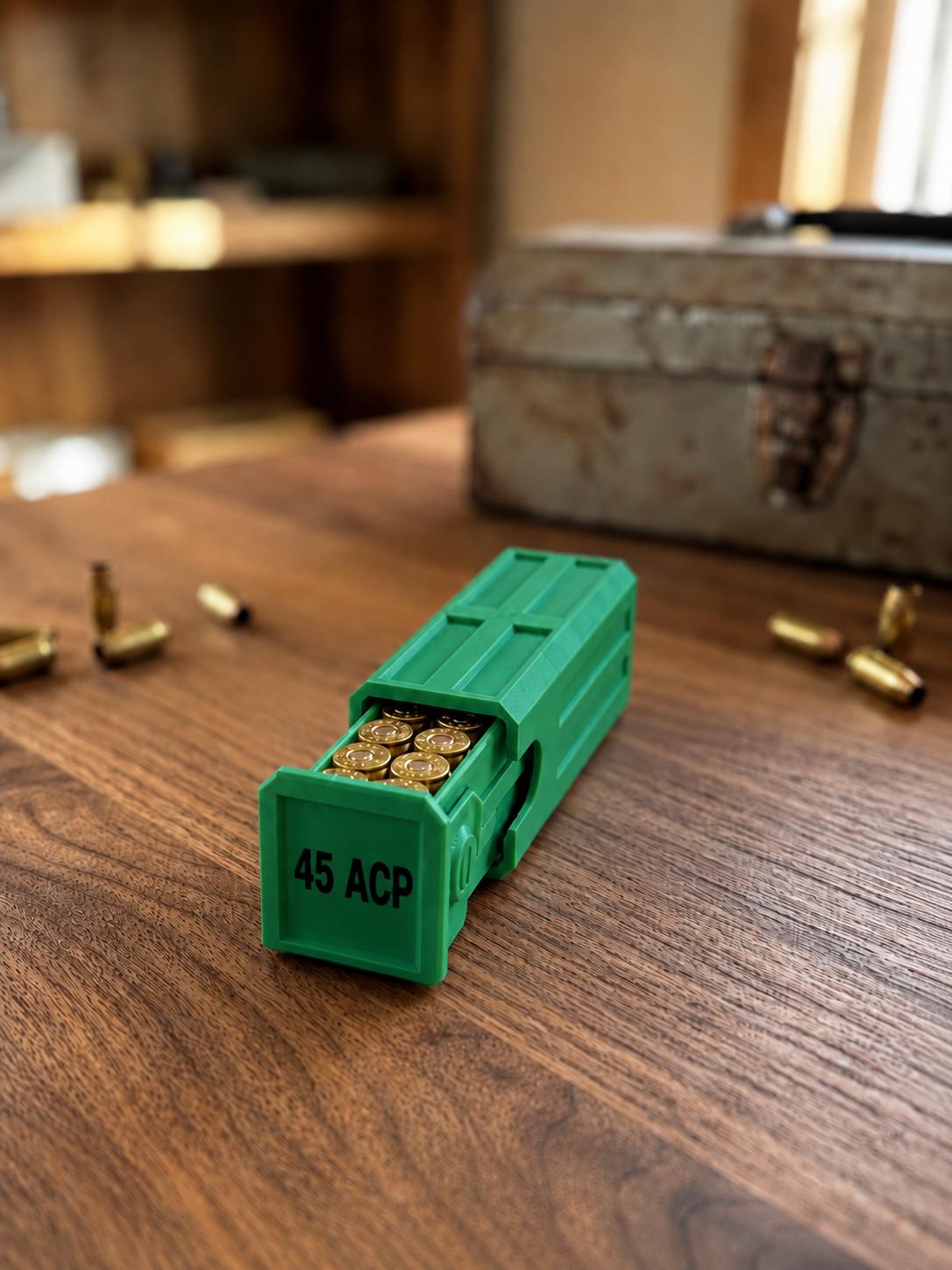 45 ACP Ammo Case – 16 Round Stackable Pocket Storage Box