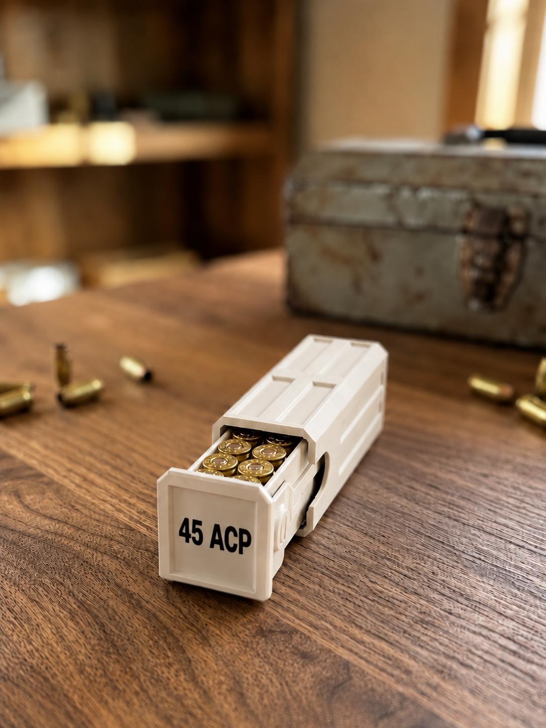 45 ACP Ammo Case – 16 Round Stackable Pocket Storage Box