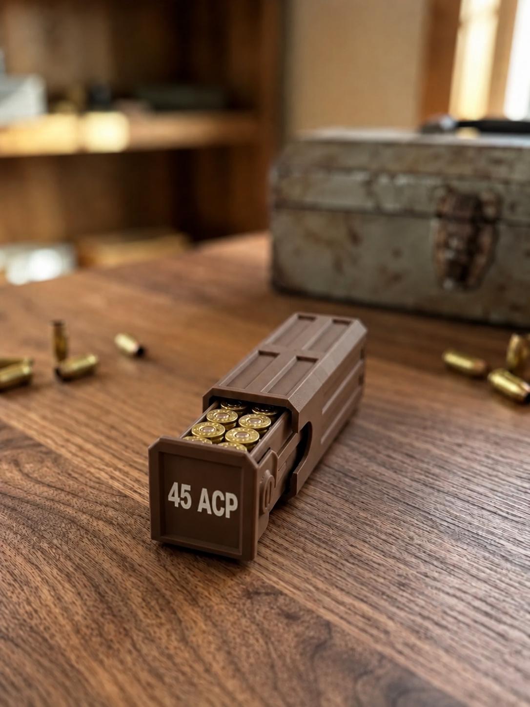 45 ACP Ammo Case – 16 Round Stackable Pocket Storage Box