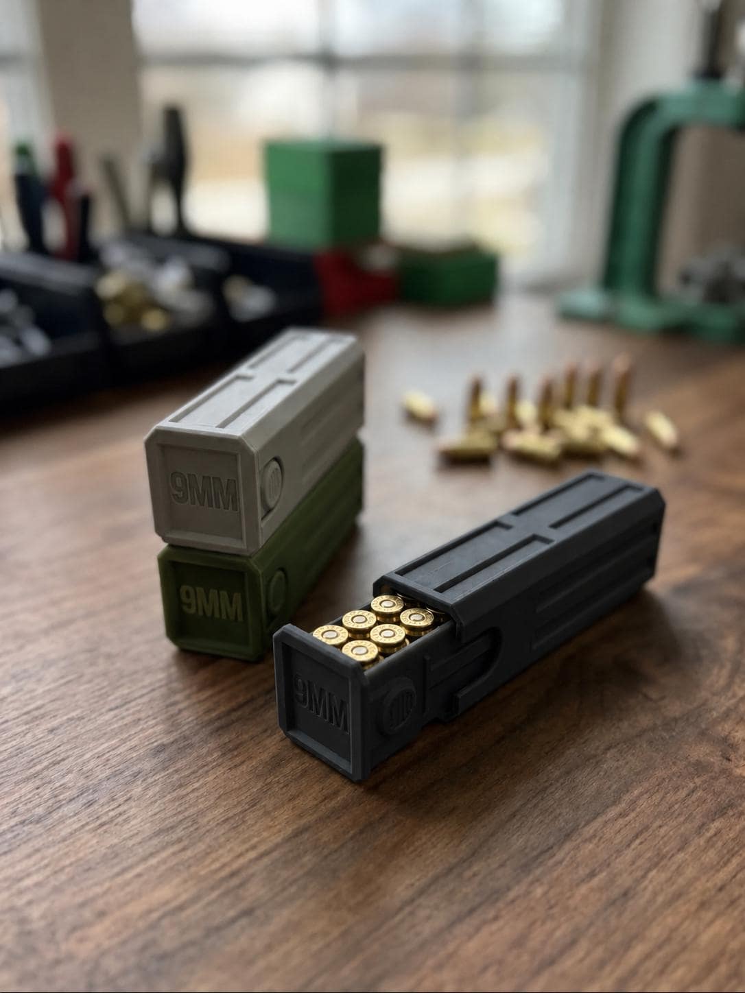 9MM Ammo Pocket Storage Box – 20 Round Stackable Case, Dual-Latch Organizer