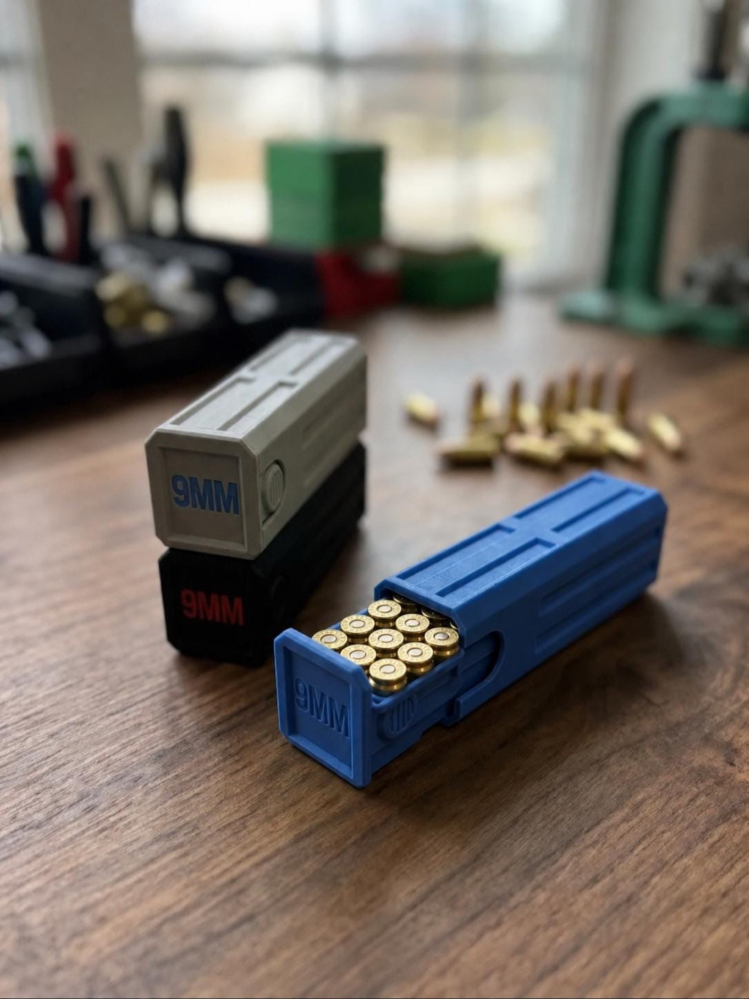 9MM Ammo Pocket Storage Box – 20 Round Stackable Case, Dual-Latch Organizer
