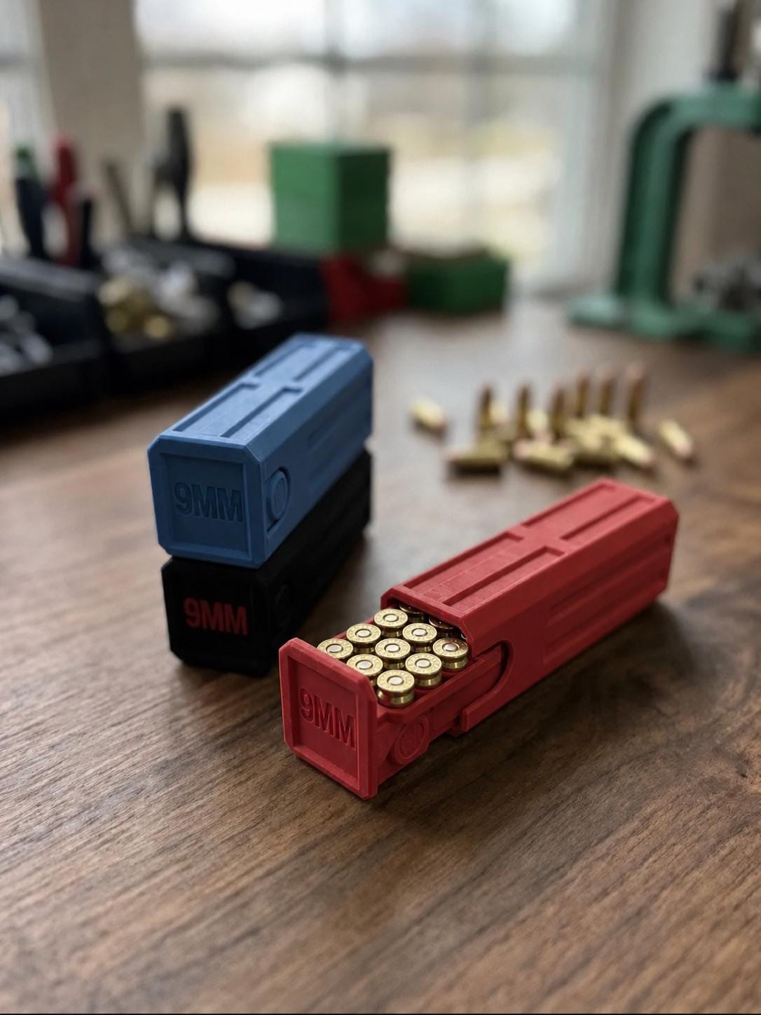 9MM Ammo Pocket Storage Box – 20 Round Stackable Case, Dual-Latch Organizer
