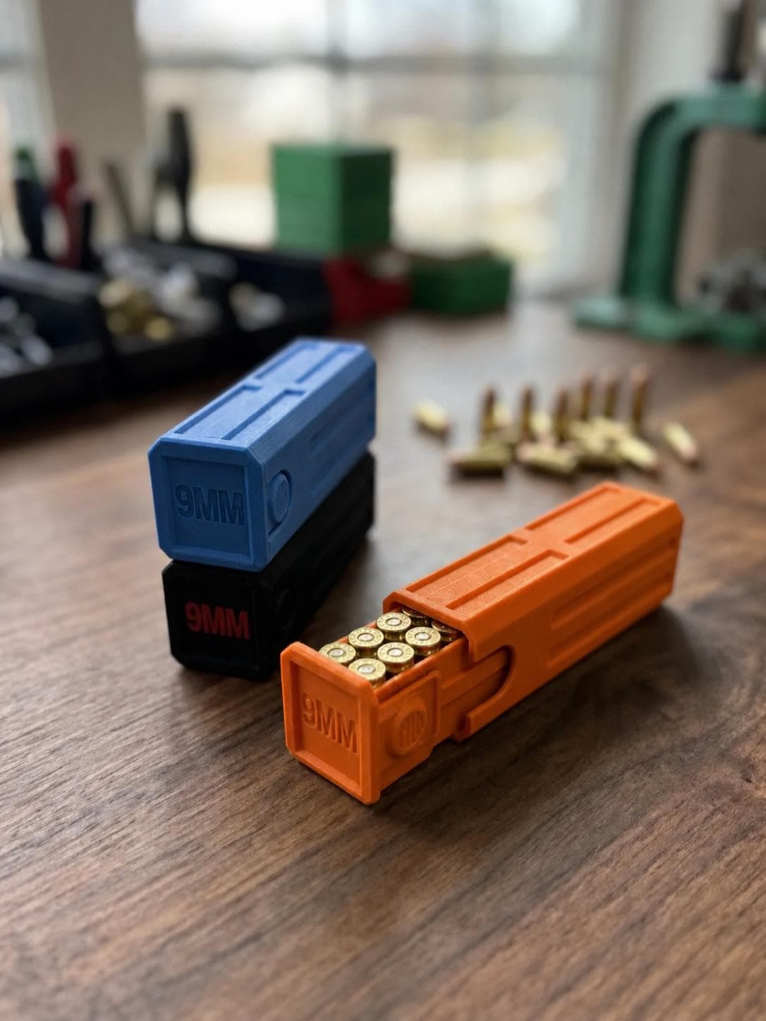9MM Ammo Pocket Storage Box – 20 Round Stackable Case, Dual-Latch Organizer