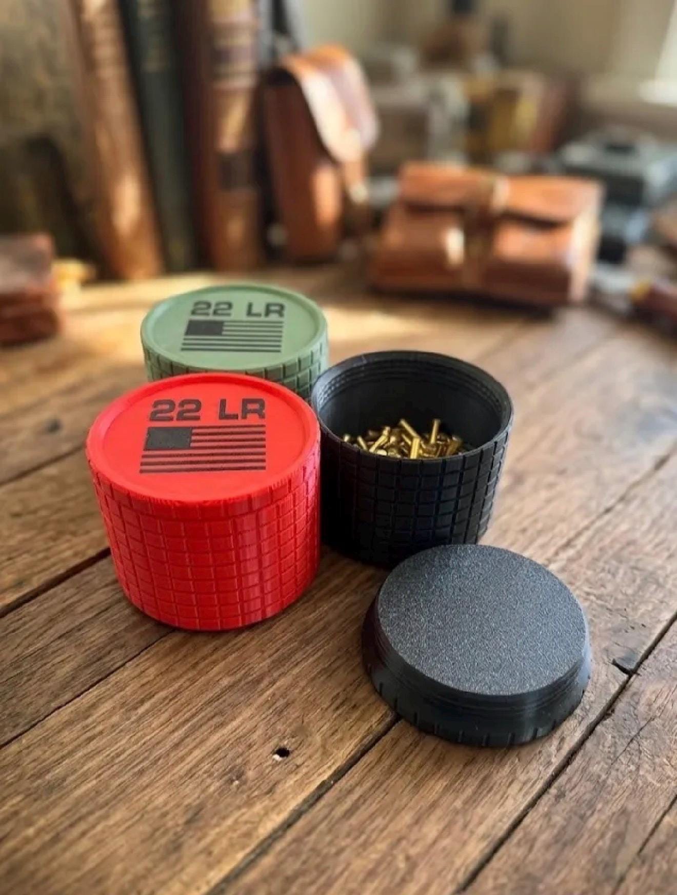 22 LR Ammo Cylinder – 325 Round Empty Storage Container, 3D Printed Screw-Top Ammo Organizer, Range Box for 22 LR Ammunition