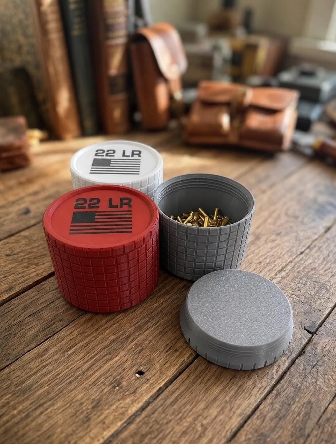 22 LR Ammo Cylinder – 325 Round Empty Storage Container, 3D Printed Screw-Top Ammo Organizer, Range Box for 22 LR Ammunition