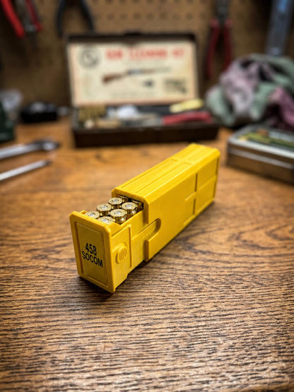 458 SOCOM Ammo Box – Empty 20 Round 3D Printed Ammunition Storage Case, Stackable Sliding Range Box, Secure Dual Latch Holder