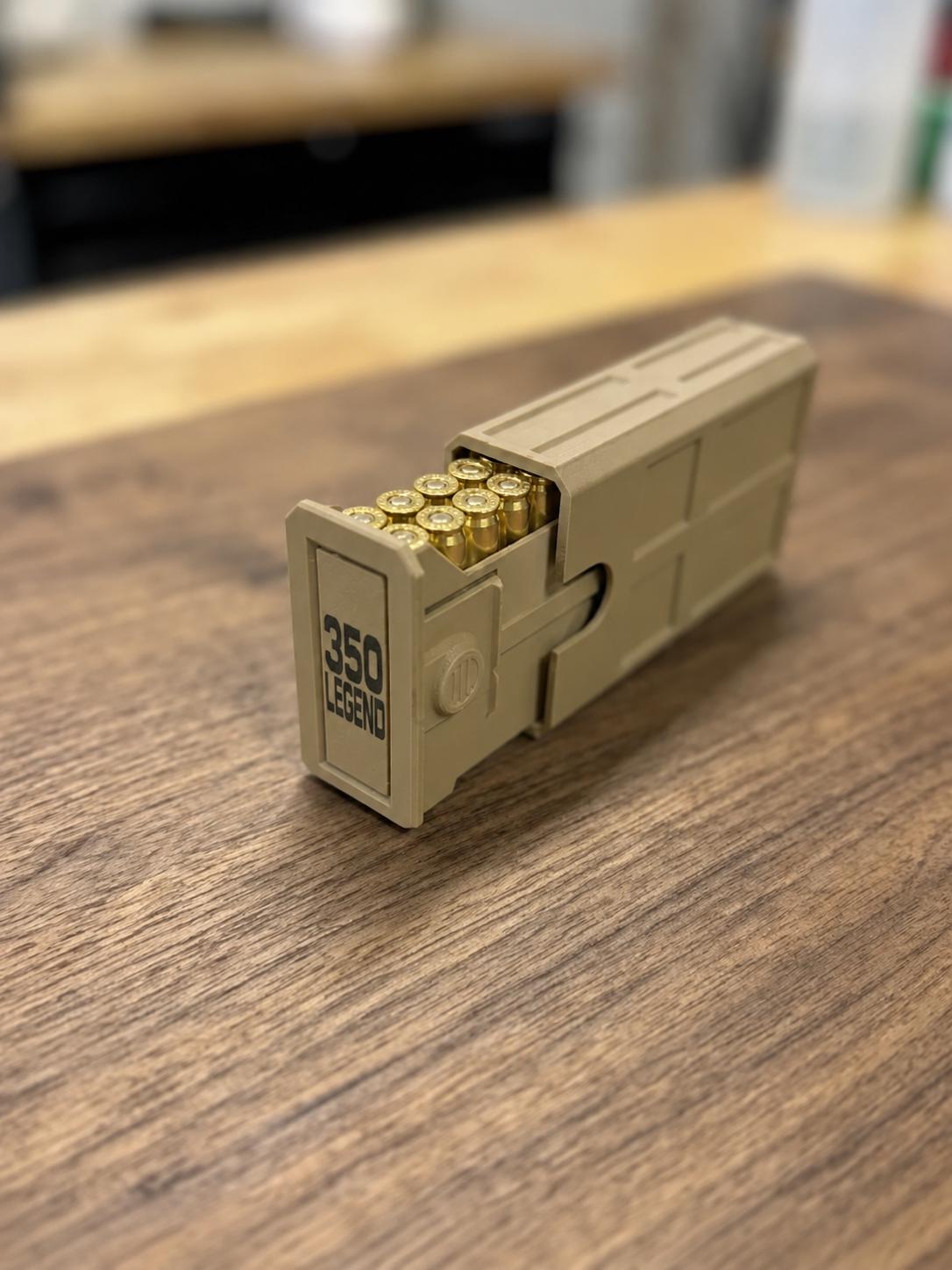 350 Legend Ammo Box, 20 Round Stackable Ammunition Storage Case, Range Box, Ammo Holder