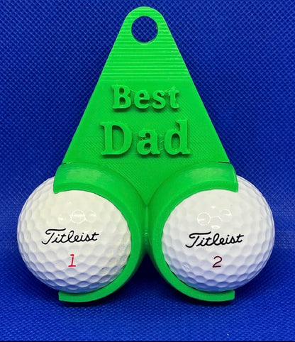Golf Ball Holder Keychain, Custom Golf Gift, Holds 2 Balls & 2–4 Tees, Carabiner Golf Bag Accessory, Personalized Option