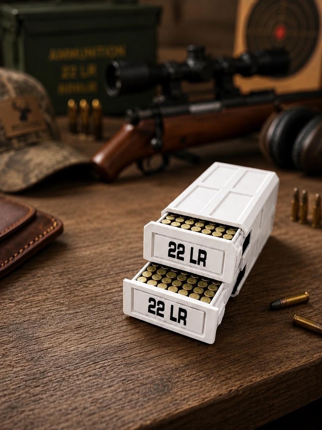 22LR Ammo Box – 210 Round Capacity – Stackable Sliding Ammunition Storage Case