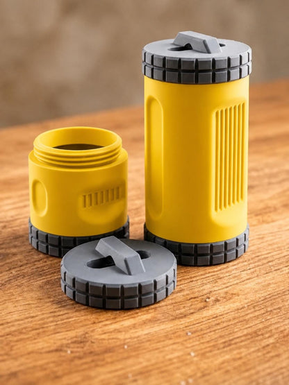 Rugged Storage Container, Tactical Screw Top Utility Capsule, EDC Gear Container with Lanyard Hole. Gift for outdoor hunter dad