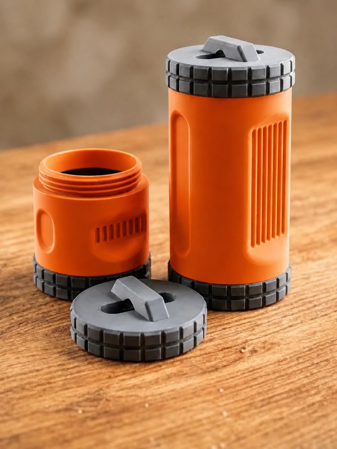 Rugged Storage Container, Tactical Screw Top Utility Capsule, EDC Gear Container with Lanyard Hole. Gift for outdoor hunter dad